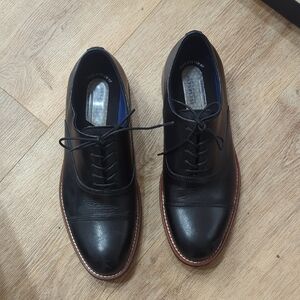 Aweary Kenneth Cole Mens Black Leather Flex Dress Shoes